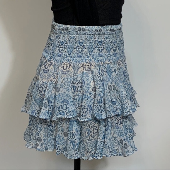 Twelfth Street by Cynthia Vincent Blue Ruffled Mini Skirt - Picture 2 of 7